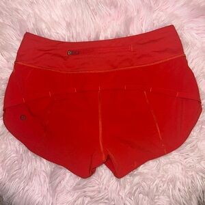 Lululemon Carnation Red Speed Up Shorts